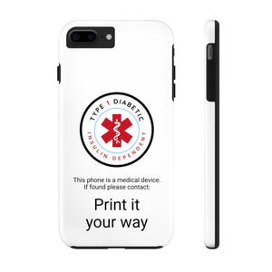 Customizable Diabetes Phone Case for iPhone and Samsung