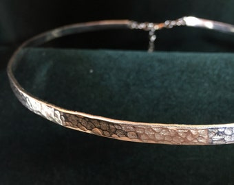 Simple Hammered Brass or Silver Band Circlet Headpiece