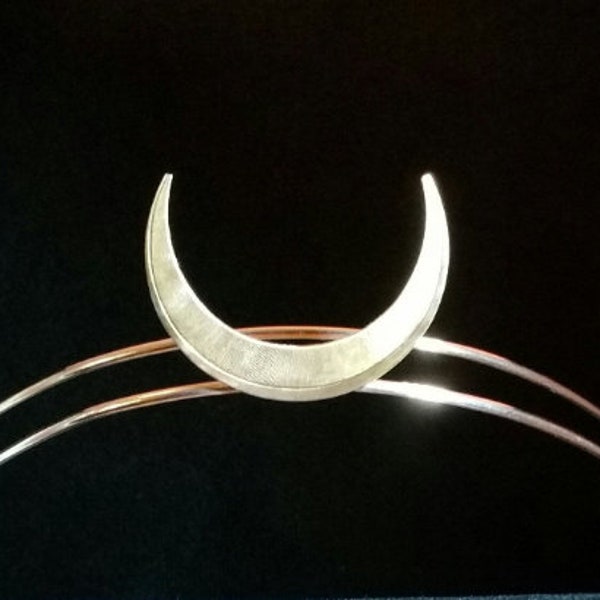 Artemis Goddess Crescent Moon Circlet Crown Diana  Silver-Plated or Brass - Halloween Celestial Celtic Roman Greek Spirit of the Goddess