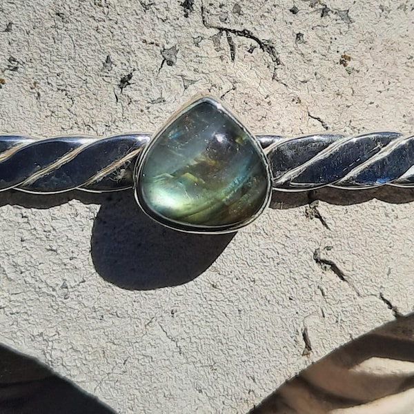 Labradorite Silver Plated Circlet: Wedding Goddess Crown, Adjustable