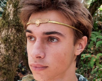 Brass Crown : Scarab -Egyptian – Costume Circlet -Tutankhamen
