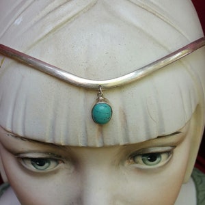 Diadème délicat enduit de chrysocolle turquoise - L&#39;esprit de la déesse