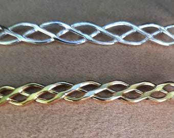 Brass Circlet or Silver-Plated 3-Wire Braided Circlet  -Hebrew Wedding - Renaissance Fair-  Celtic Costume - Spirit of the Goddess