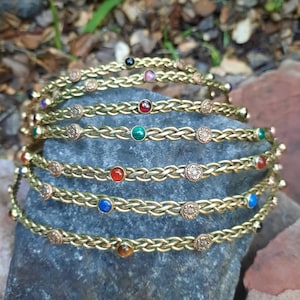 Brass Metal Crown /Circlet- Renaissance Fair -Queen -Princess -Wedding - Lapis Amythest Garnet SCA  Cosplay Halloween -Spirit of the Goddess