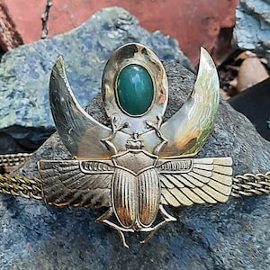 Ägyptische Skarabäus Krone -Crescent Moon Haarreif Kopfschmuck - Ritual oder Kostüm Schmuck - Meditation Krone -Pharoh Krone - Geist der Göttin