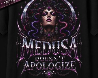 Shirt Medusa verontschuldigt zich niet, T-shirt gotische Griekse mythologie, donker vrouwelijk cadeau