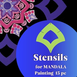 Bundle stencil sets for drawing, Teardrop shapes dot art tools, Mandala art supplies, pattern building, geometric figures, tracing set