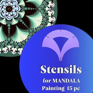Bundle stencil, Dot Mandala art, Teardrop shapes dot art tools, art supplies, pattern building, geometric figures, tracing set