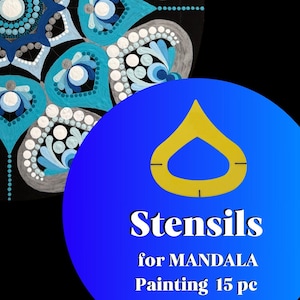 Bundle stencil, Dot Mandala art, Teardrop shapes dot art tools, art supplies, pattern building, geometric figures, tracing set