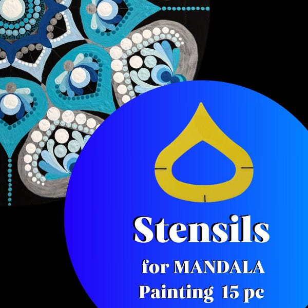 Mandala Stencil Bundle: Teardrop Pattern Art Tools/ Dot Painting