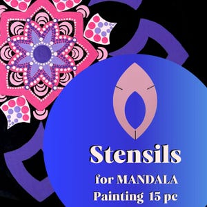Bundle stencil sets for mandala drawing, Teardrop shapes dot art tools,  pattern building, geometric figures, tracing set