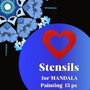 Heart Stencil Set: Dot Mandala Art, Geometric Pattern Tracing