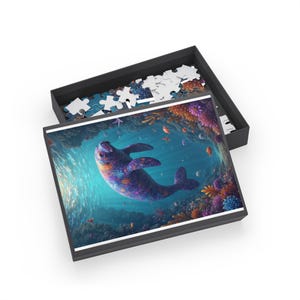 Puzzle, Manatee Galaxy Jigsaw Puzzle, Cosmic Ocean Animals 1000-Piece, Underwater  Dreamy Whimsical Art Puzzle,Great for gift giving!