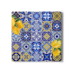 Vibrant Lemon Ceramic Coaster Set | Colorful Kitchen Decor, Gift for Homeowners, Housewarming, Summer Parties, Table Protection