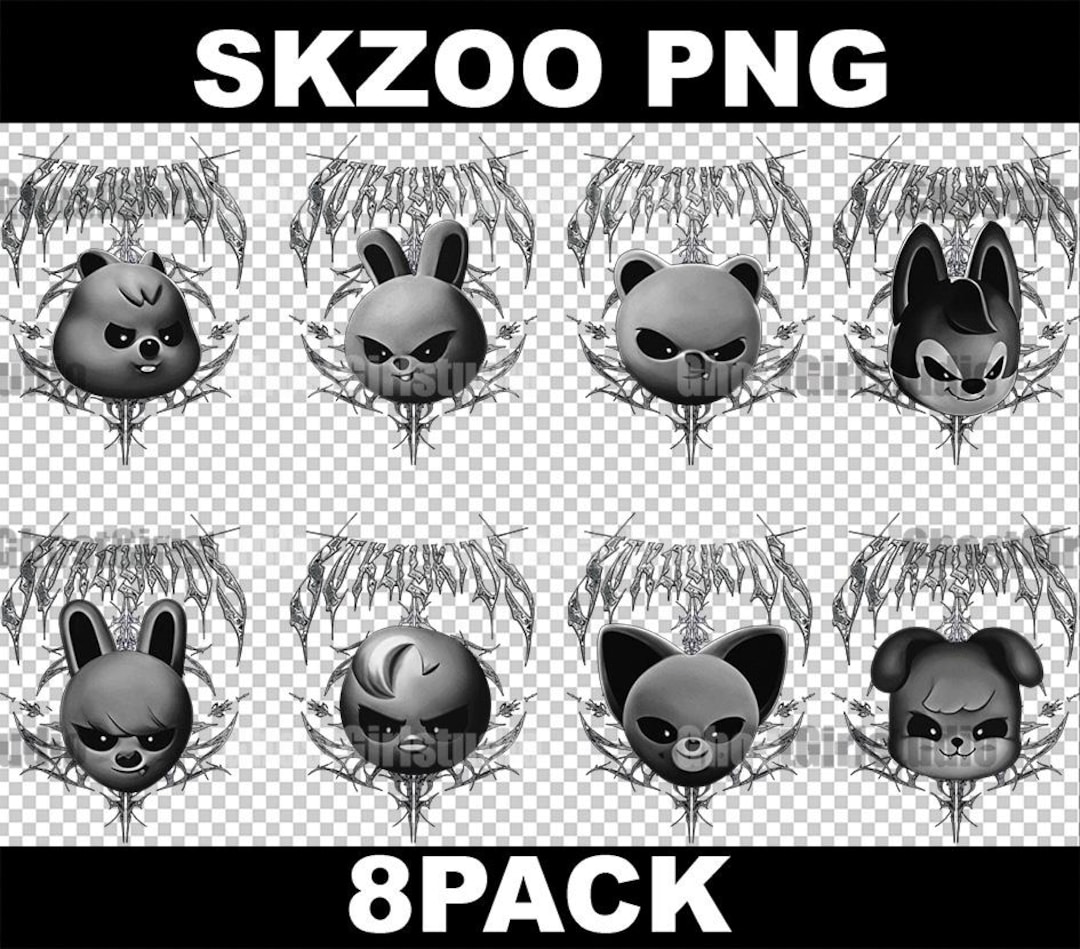 Stray Kids, Evil Skzoo Pack of 8 PNG Images Without Background for