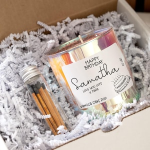 Personalized Birthday Scented Glitter Candle Gift with Name for Her, Friend Gift, Sister Gift, Bestie Gift, College Girl Gift, Ready To Gift