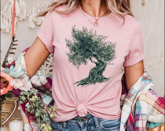 Tree Lover Shirt Forest Art Tee for Nature Enthusiasts Tree of Life Graphic Shirt Gift for Tree Huggers Unisex Fit Hippy Apparel