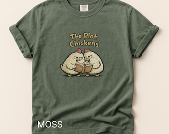 The Plot Hühner T-shirt | Lustiges Lesehuhn Buchdesign