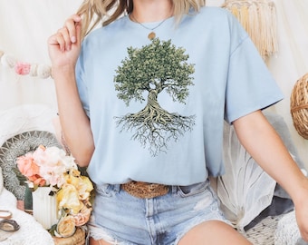 Nature Lover Tree Shirt Tree of Life Graphic Tee for Men and Women Tree Hugger T Shirt Forest Art Design Unisex Fit