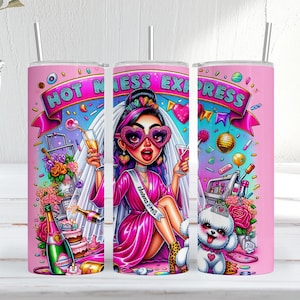 Funny Bridesmaid Skinny 20 oz  Tumbler Wrap, Sassy Bridesmaid Cartoon Design, Bachelorette Party Tumbler Wrap  Bridesmaid Design DIGITAL