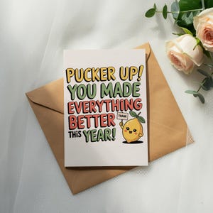 Pucker Up Lemon Thank You Digital, Greeting Card, Postcard,End of Year Teacher Gift, Appreciation Card, Encouragement Card Printable