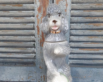 vintage Jim Beam decanter 1969 gray poodle collecible Breweriana