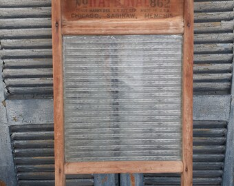 Antique Glass Washboard Etsy