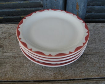 4 Vintage MAYER CHINA LAWSON DINNER PLATES PINK YELLOW FLOWERS RESTAURANT WARE