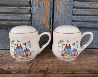 heartland village salt and pepper set international china stoneware french country modern farmhouse