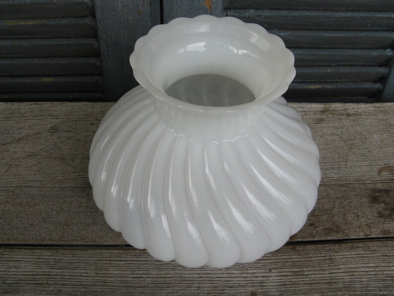 Vintage Tam O Shanter Opal Glass Shade Parlor Grannie Chic Pendant Lamp Cottage