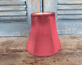 vintage small clamp type lamp shade with silk cover