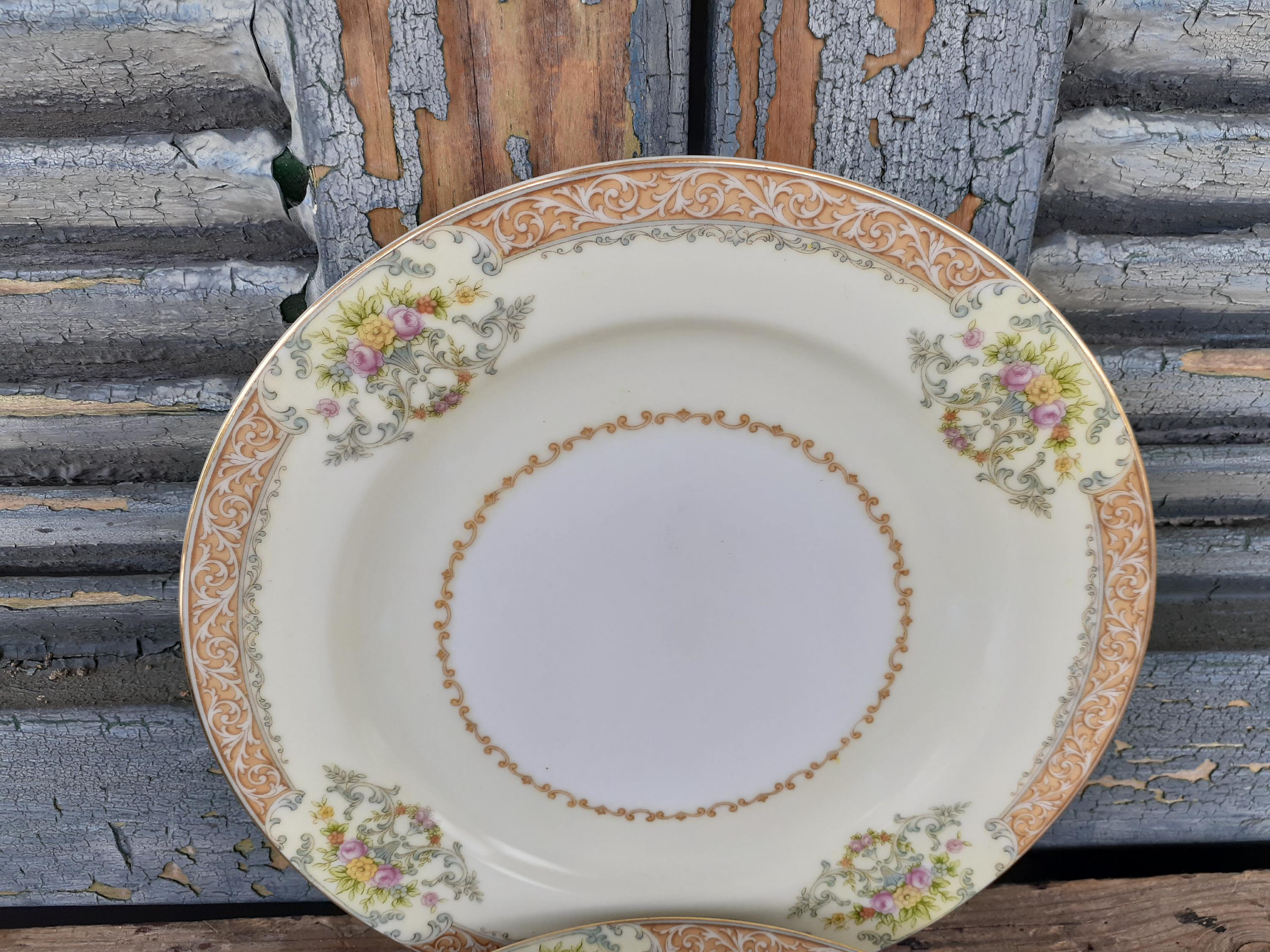 Vintage Noritake Rose China Set of Four Salad Plates Made in