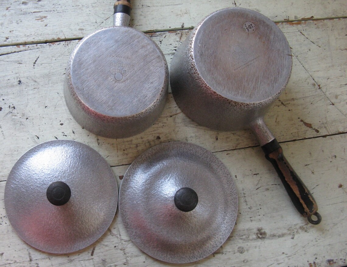 Club aluminum cookware set skillets sauce pots lids hammered Etsy