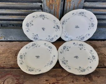 Johann Haviland  Blue Garland Bread Plates Set of Four French Country English Cottage American Country