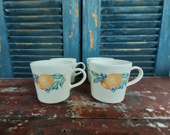 Vintage Corelle Abundance coffee mugs set of 4 Corning French Country Modern Farmhouse