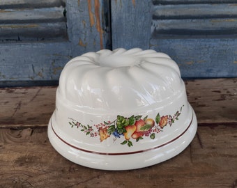 vintage porcelain mold  french farmhouse english cottage fruits and leaves