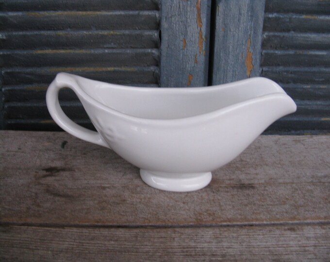 Vintage White Ironstone Gravy Boat 1942 Army Quartermaster Etsy