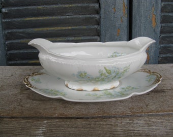 antique Haviland Limoges gravy sauce boat GDA France CH Fields