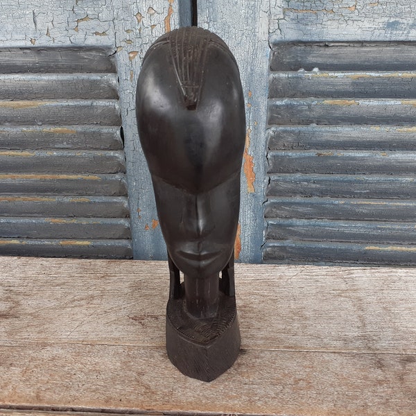 vintage hand carved African warrior Maasai man statue Mombasa