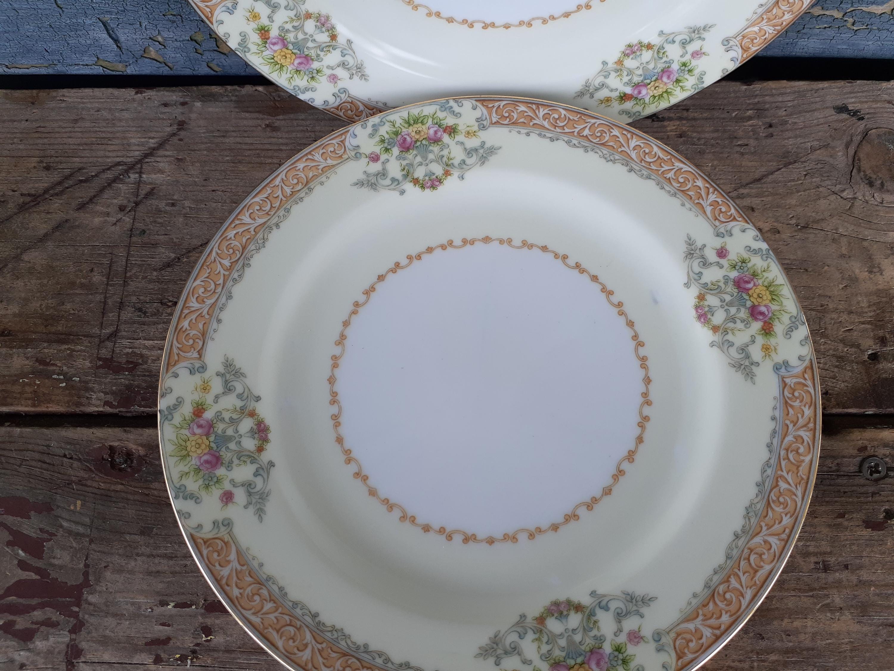 アンティーク　プレート　手描き　金彩　 薔薇　オーストリア Vintage Noritake Rose China Set of Six Salad Plates Made in