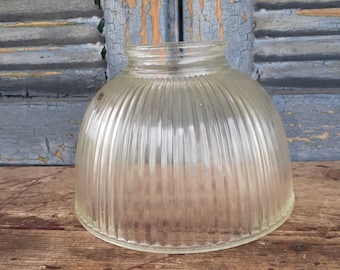 vintage pendant light shade fluted dome  3  inch fitter edge industrial lighting