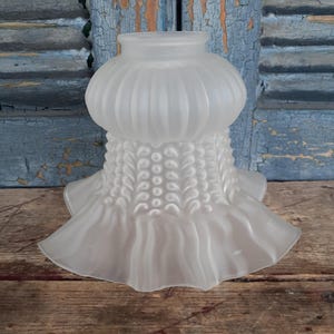 Vintage Satin Glass Ruffled Lamp Shade: Victorian Sconce Replacement