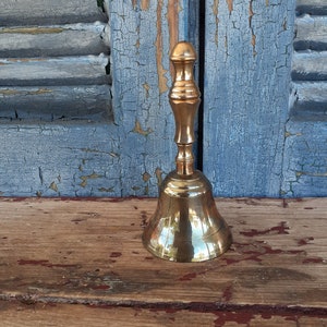 Vintage Brass Desk Bell: Rustic Schoolhouse Decor
