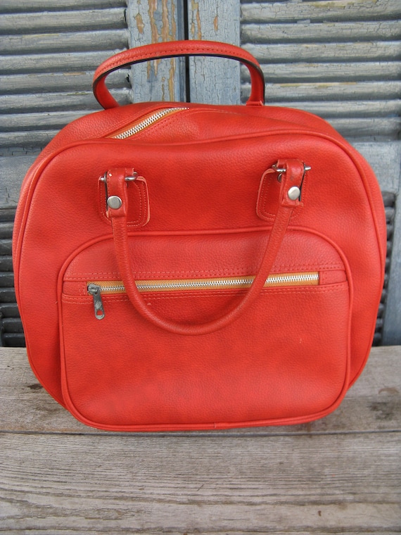 vintage burnt orange overnight bag carry on bag la