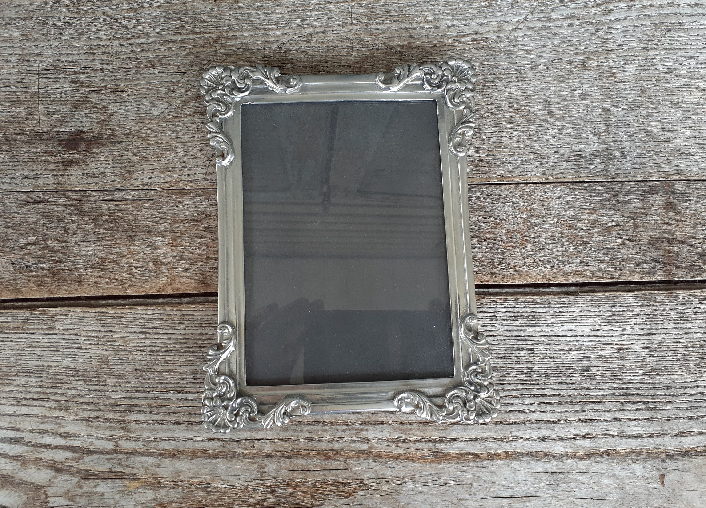 Vintage pewter picture frame ornate old world design 5 by 7 Etsy