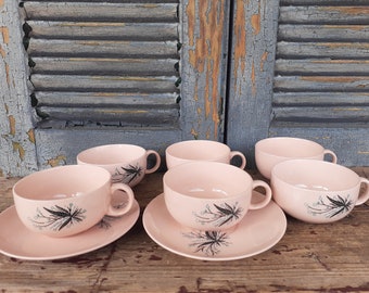 Vintage Crooksville Pink Carnation Remembrance China Tea Cups
