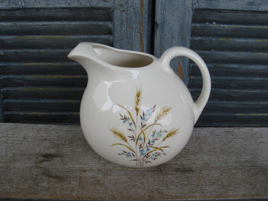 Vintage Ceramic Milk Pitcher Modern Farmhouse Rustic Kitchen Etsy