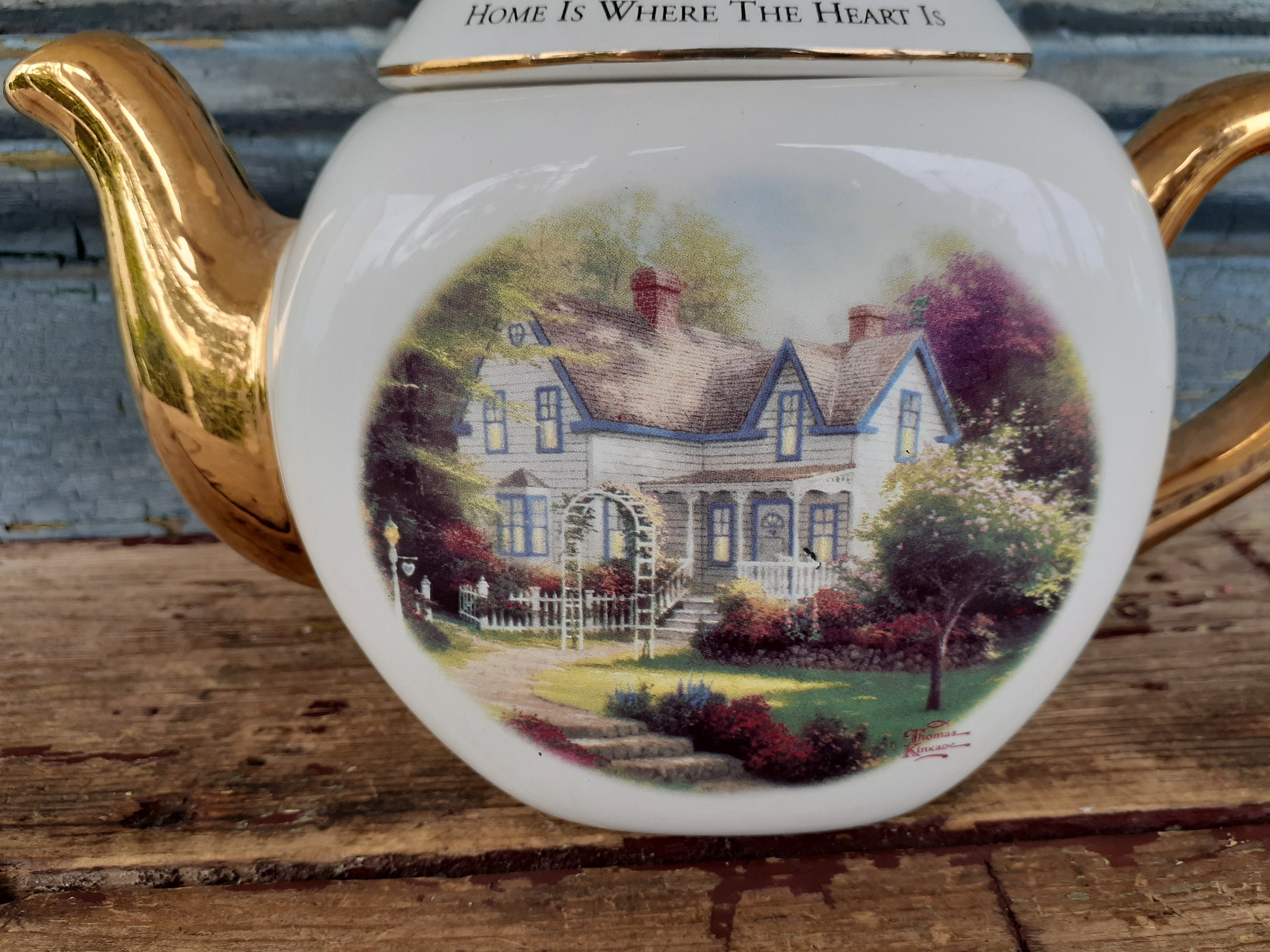 Vintage Thomas Kinkade Home is Where the Heat is II Teapot