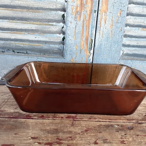 Vintage Fire King Amber Loaf Pan Bread Pan Anchor Hocking
