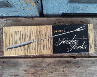 Vintage Fondue Fork Set in Box Stainless Steel Made in Japan